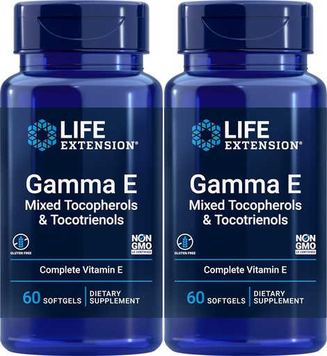 [BRSWGZADO4ARUFA2] Gyvenimo pratęsimas Gamma E Mišrieji tokoferoliai & Tocotrienols 60 Softgels (2 rinkinys)