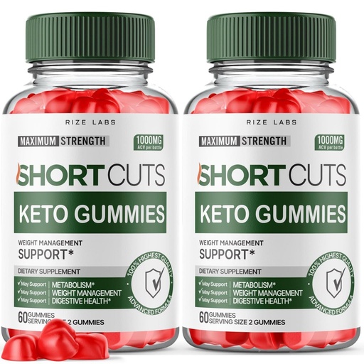[BRSROHD3PMHRUF3U] rize labs Shortcuts Keto Gummies, Shortcuts Keto for Advanced Weight Loss, Shortcuts Keto ACV Supplement for Energy and Metabolism, Short Cuts Gomitas Review (120 Gummies) (Pack of 2)