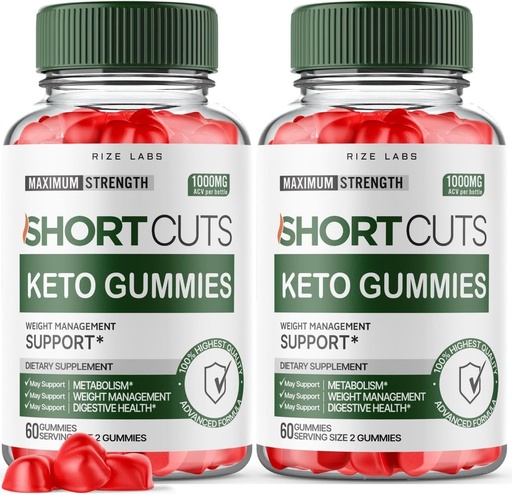 [BRSROHD3PMHRUF3U] rize labs Shortcuts Keto Gummies, Shortcuts Keto for Advanced Weight Loss, Shortcuts Keto ACV Supplement for Energy and Metabolism, Short Cuts Gomitas Review (120 Gummies) (Pack of 2)