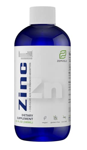 [BRSWIYL5BEBGADA5] Liquid Ionic Zinc Supplement – Supports Immune Health & Energy Production – Maintains Skin and Cellular Health – 3-Month Supply