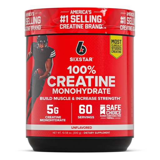 [BRSRMGTQBN7GKFLG] Six Star 100% Creatine Monohydrate Powder - Unflavored Micronized Creatine Monohydrate Supplement for Workout Performance, Muscle Building & Strength - Creatine Powder for Women & Men - 60 Servings
