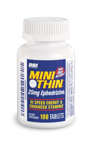 [BRSWY2YQCQPWGADB] Mini Thin - Two-Way - Energy Tablets Formulated with Caffeine and Ephedrizine - 100 Tablets
