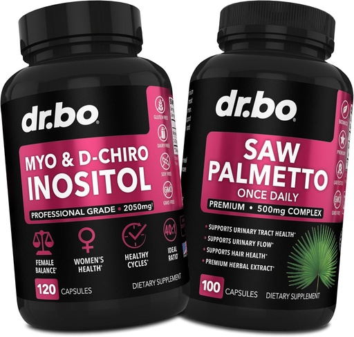[BRSRAAA5OIFBYYL6] Myo-Inositol & D-Chiro Inositol Saw Palmetto - 40:1 Ratio Hormone Balance for Women - Saw Palmetto for Women Hair Loss - Συμπληρώματα για την υποστήριξη εμμηνορρυσιακό κύκλο & υποστήριξη γυναικεία υγεία