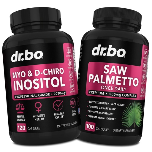 [BRSRAAA5OIFBYYL6] Myo-Inositol & D-Chiro Inositol Saw Palmetto - 40:1 Ratio Hormone Balance for Women - Saw Palmetto for Women Hair Loss - Supplements to Support Menstrual Cycle & Support Female Health