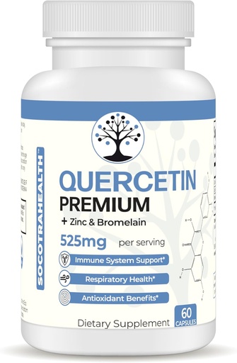 [BRSROAACBAJQIG36] Quercetin Premium - Immune Sistemi və Respiratory Health Support - Antioksid Faydaları - Gluten-Free - 60 Vegan Capsules