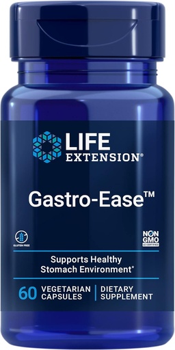 [BRSWKH35CIPRMET2] Life Extension Gastro-EaseTM, zink L-carnosine, PylopassTM Lactobacillus reuteri probiotica, spijsverteringssupplement, Gut Health, Maagcomfort, Glutenvrij, Non-GMO, Vegetarisch, 60 capsules