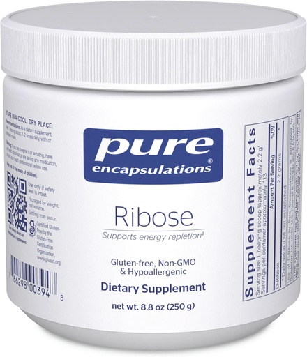 [BRSWIY37AUIQOG34] Rena inkapslingar Ribose | Hypoallergena komplement med snabb energiavlämning för intensiv träning | 8.8 Ounces
