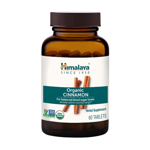 [BRSROAYZBAHWGCDL] Himalaya Organic Cinnamon, 30 Day Supply - Herbal Glucose Metabolism Support - USDA Organic, Non-GMO, Vegan, Gluten Free, 1100 mg, 60 Tablets