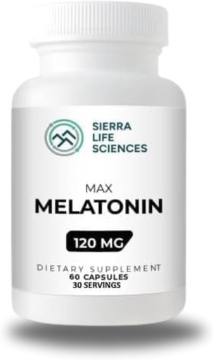[BRSRMGQDB4BWKYLG] 120 mg dosis alta Melatonina Max en cápsulas fáciles de cambiar - 30 piezas