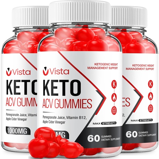 [BRSROA36OUFBSELG] (3 Pack) Vista Keto ACV Gummies - Advanced Formula Vista Keto Plus ACV Gummies Apple Cider Vinegar Vista ACV Dietary Supplement Men Women (180 Gummies)