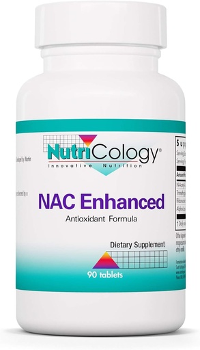 [BRSWIY3QAQIB6EY3] Nutricology NAC Enhanced Supplement - N- Acetyl- L- Cystein, Glutathione Prekurzor, Podporuje imunitní funkci, Mucus Clearance - 90 Počet