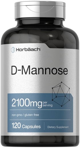 [BRSWGHD6CIDWAF33] Horbäach D-Mannose Supplement 2100mg | 120 Capsules | Pills for Women and Men | Non-GMO & Gluten Free