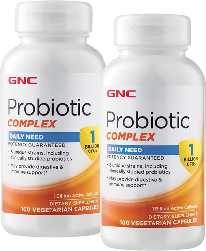 [BRSWYZYOBN5GOH3O] GNC Probiotic Complex Daily Need - 1 Billion CFUs - Twin Pack
