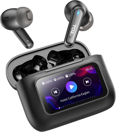 [BRSRAGQ7A4MQ4GQU] TOZO ColorPods Wireless Earbuds with Touch Screen Active Noise Cancelling Ear Buds 4 Mics ENC Clear Call Deep Bass in Ear Bluetooth 5.4 Headphone Long Playtime IPX6 Waterproof 32 EQs via APP