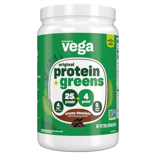 [BRSRAFQBCAHQEFIU] Vega Protein and Greens Protein Powder, Chocolate - 20g Plant Based Protein Plus Veggies, Vegan, Non GMO, Pea Protein for Women and Men, 1.3 lbs