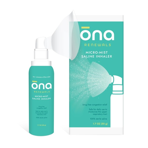 [BRSRAZIYCJ6A2CDA] Ona Micro-Mist Saline Inhaler for Congestion, Sinus, Cough & Cold, and Allergy Relief, FSA/HSA Eligible, Unscented, 1.7oz (Pack of 1)