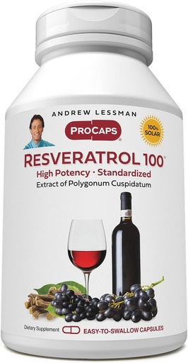 [BRSWI2QGBZ5RCA3M] ANDREW LESSMAN Resveratrol-100mg - 30 κάψουλες - Κόκκινο κρασί Ωφέλιμο, φυσικά επιδεικνύοντας αντιοξειδωτικό, χωρίς αλκοόλ. Χωρίς πρόσθετη ύλη