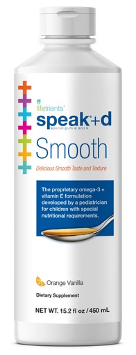 [BRSWIHTQAV5GYADM] Lifetrients - Speak + D Smooth - Orange Vanilla - 15.2 oz - Pediatrician preparowane do wsparcia dzieci ze specjalnymi wymaganiami żywieniowymi - Omega-3 & Vitamin E 's, K' s & D