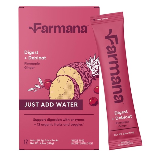 [BRSRAAQFA4PW2EL2] Debloat & Digest Superfood Powder Drink Mix – Digestive Enzymes with Prebiotics & Probiotics – Bloating Relief, Gut Health & Metabolism Support – Dandelion Root –Pineapple Ginger – 12 Servings