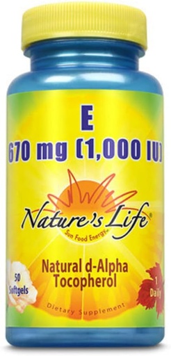 [BRSWIYQTPJ4QM3TA] Nature's Life Vitamin E, 1,000 IU | 50 ct