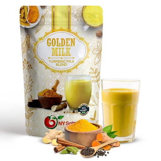 [BRSWYHQLC4GRQ3TV] NY SPICE SHOP Golden Milk Superfood Powder – 1 Pound Instant Latte Mix Superfood with Turmeric - Superfood Blend of Turmeric, Cinnamon, Ginger, Black Pepper, Nutmeg, Green Cardamom