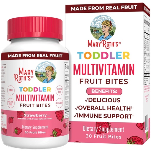 [BRSRMBQDOIIBAHLO] Kids Multivitamin Fruit Bites by MaryRuth's | Toddler Multivitamin Ages 1 & Up | Immune Support Supplement | Kids Vitamins | Vitamin D | Vitamin C | Vegan | 30 Servings