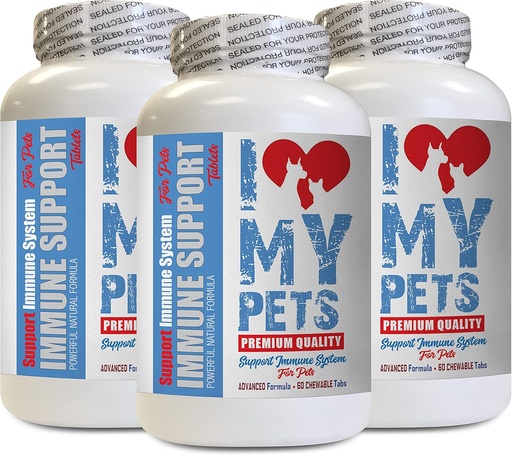 [BRSWGGIROQMAGD3Z] I LOVE MY PETS LLC Dog Immune Booster - PET Immune Support - Psy i koty - Booster - Zdrowe - Grzyby dla psów - 180 Leczenie (3 butelki)