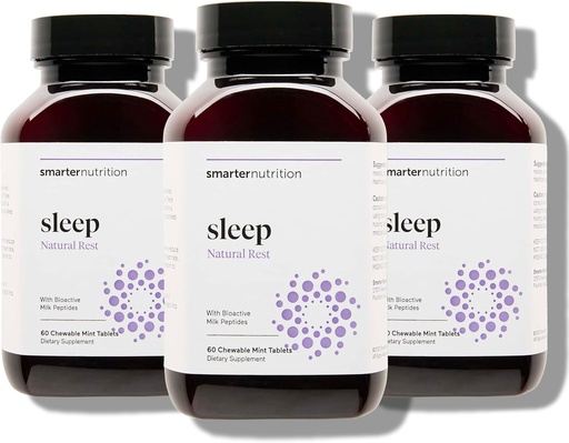 [BRSWG2T7OJYRG2A3] Smarter Nutrition Smarter Sleep Melatonin Dissolvable Tablets 4.5mg + Natural Clinically Proven Lactium® for Sleep & Stress Support - Mint Flavor Melatonin Tablets - Non-GMO-180 Count[90-Day Supply]