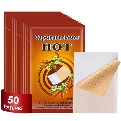 [BRSW2HAQOIMAEEL4] Capsaicin Patches,4.72"x7.08" Hot Capsicum Patch (50)