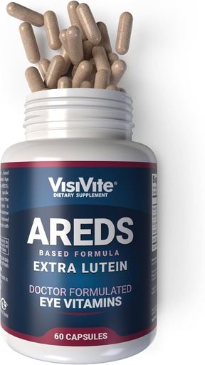 [BRSWKHAIOMEAIYLD] AREDS Lutein Eye Vitamins by VisiVite - Lutein Supplements for Eyes Without Beta-Carotene - Lutein for Eyes - Eye Supplements for Adults - 60 Capsules