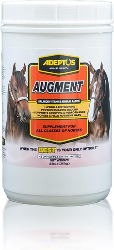 [BRSWIFQ3A4PGGHTA] Adeptus Nutrition Augment Vitamin & Mineral Balancer | Daily Horse Nutrition Enhancing Supplement with Biotin, Amino Acids & Minerals | Equine Feed Topper for Growing, Working, Performance Horses