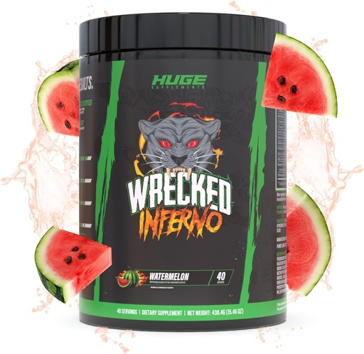 [BRSRA2Q5DEHBAHTG] Wrecked Inferno - Termogênica Pre Workout para homes e mulleres, aumentar a enerxía, impulsar a Thermogenesis & Metabolismo, mellorar o rendemento do exercicio - Contén L-Citrulline, L-Carnitina, Beta-Alanina & More