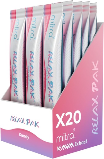 [BRSROGI2PMMB4D3Z] Mitra9 Kava Powder RelaxPak - Kandy Kava Extract Powder Packets | Mood Enhancer | Plant Based | Promotes Natural Calm & Clarity | Easy Open Single-Serving Stick (20)