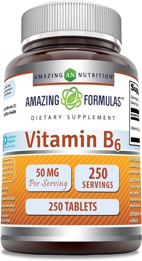 [BRSWGCQBBUFWC3Y2] Formule uimitoare Vitamina B6 Pyridoxine 50 mg 250 comprimate Suplimentul 