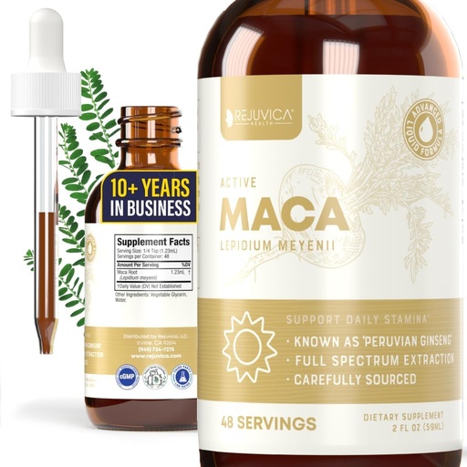 [BRSRMHQYBEGREET7] Rejuvica Health Active Maca - Advanced Maca Root Extract - Peruvian Ginseng - Liquid Delivery for Better Absorption - Supports Energy & Vitality