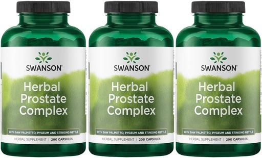 [BRSWGFD3CJ5R4D35] Swanson Herbal Prostate Complex - Men's Supplement - Features Pygeum, Saw Palmetto & Stinging Nettle - (200 Capsules) (3 Pack)