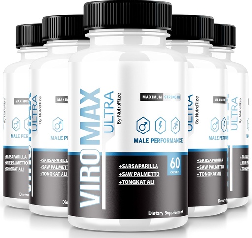 [BRSRA2YQB57WMDL7] NutraRize (Pack of 5 ViroMax Ultra Pills, Maximum Strength Formula to Increase Energy and Performance, All-Natural Capsules for Muscle Strength, Supplement Reviews (300 Capsules)