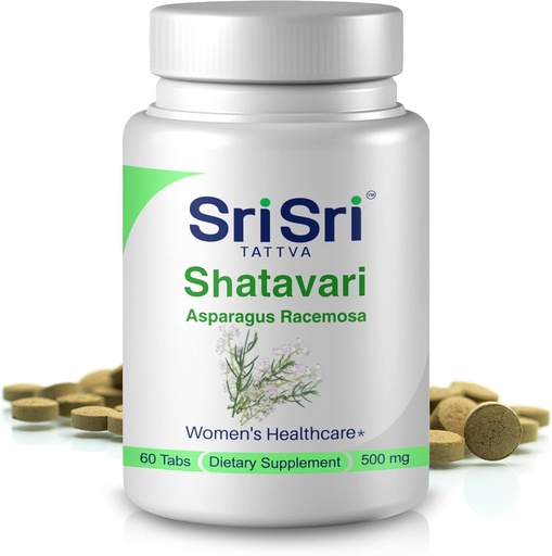 [BRSWGEL4A4IAKFLJ] Sri Sri Tattva Shatavari Asparagus Racemosa Dietary Supplements – 60 Tablets 500mg Organic Shatavari– Reproductive Health Ayurvedic Herb for Balancing Vata & Pitta