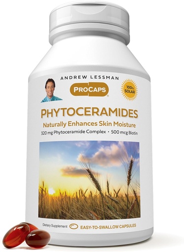 [BRSWKFIYAUPGIFLU] ANDREW LESSMAN Phytoceramides with Biotin 240 Softgels - Skin’s Vital Natural Internal Moisturizer. Naturally Enhances Soft, Smooth, Radiant Skin. No Additives. Small Easy to Swallow Softgels
