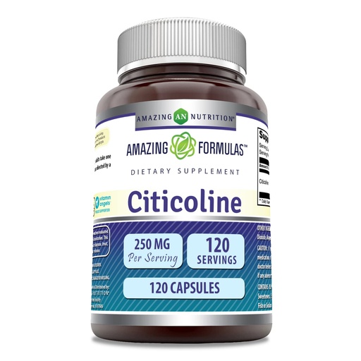 [BRSWEC3YDN7QIG32] Amazing Formulas Citicoline 250 mg | Capsules Supplement | Non-GMO | Gluten Free | Made in USA (120 Count)