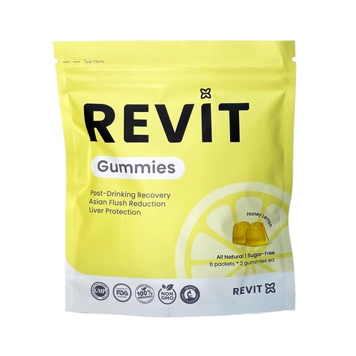 [BRSROAYPDENBOHLF] REVIT - Award Winning Post-Drinking Recovery Gummy | Liver Support & Recovery | DHM + Curcumin + Ginger + Vitamins + Anti-oxidants | All-Natural | Vegetarian | Non GMO