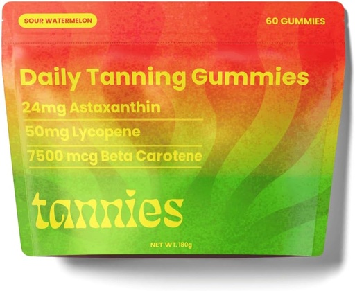[BRSRAFD5AUIGCCDV] Tanning Gummies | Natural Tanning Supplement with Astaxanthin, Lycopene & Beta Carotene | Vegan, Non-GMO | Boost Melanin for Radiant Skin | 30-Day Supply for Skin Health & Glow
