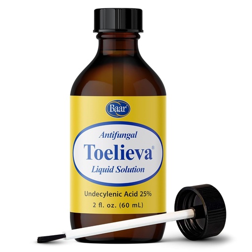 [BRSWGAD5OBYAAH3X] Productos Baar - Solución líquida antifúngica de Toelieva - 25% Ácido no decilénico, aceite de oliva orgánico, extracto de semilla de pomelo - máxima fuerza - lucha hongos bajo " Alrededor de uñas - 2 oz