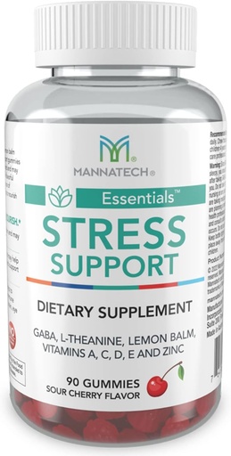 [BRSRMCT6AEIRO2TU] Mannatech Stress Support Gummiess, 90 Gummies (Sour Cherry Flavor) Supporto Gummiess