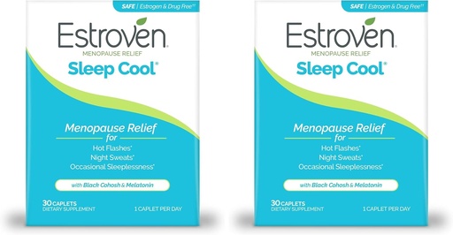 [BRSRAY35DN6GA3LU] Estroven Sleep Cool for Menopause Relief, 30 Ct, Sleep Support Supplement With Clinically Proven Ingredients to Relieve Menopause Symptoms plus Night Sweats & Hot Flash Relief, Drug-Free & Gluten-Free