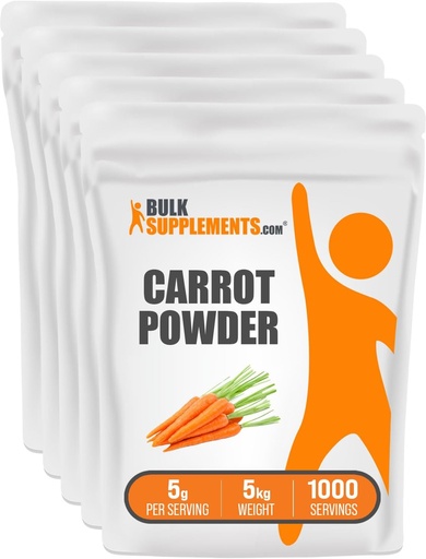 [BRSWY2T5OR7RGAY2] BulkSupplementments.com Mrkvový prášok - Superfood Powder Supplement, Carrot Supplement - pre smoothies & Peaking, Vegan & Gluten Free, 5g per Serving, 5kg (2,2 lbs) (Pack of 5)