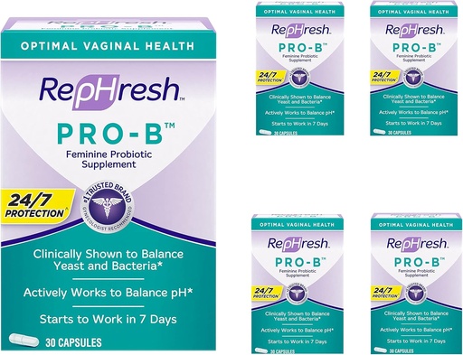 [BRSWKZQTCB6R6HTO] RepHresh Pro-B Probiotic Feminine Supplement - 5 Pack