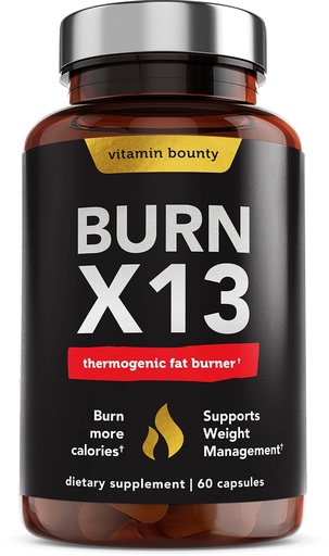 [BRSW2GQFPNYQK2TP] Vitamin Bounty Advanced Thermogenic Fat Burner for Men & Women - Burn X13 Weight Loss Supplement with 13 Powerful Ingredients - Metabolism Booster, Energy & Appetite Control - 60 Capsules