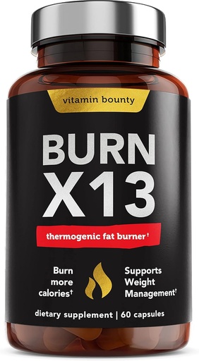 [BRSW2GQFPNYQK2TP] Vitamin Bounty Advanced Thermogenic Fat Burner for Men & Women - Burn X13 Weight Loss Supplement with 13 Powerful Ingredients - Metabolism Booster, Energy & Appetite Control - 60 Capsules
