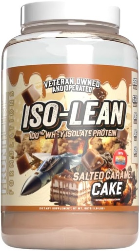 [BRSRO2QZOUDQMH3D] Isolean, 100% Whey Protein Isolate, Fast Абсорбция, Iso Lean, Low Sugar, Maximize Recovery, 25 Grams per Serving, Veteren притежава и оперира (28 Сервиз, Солена карамел торта)